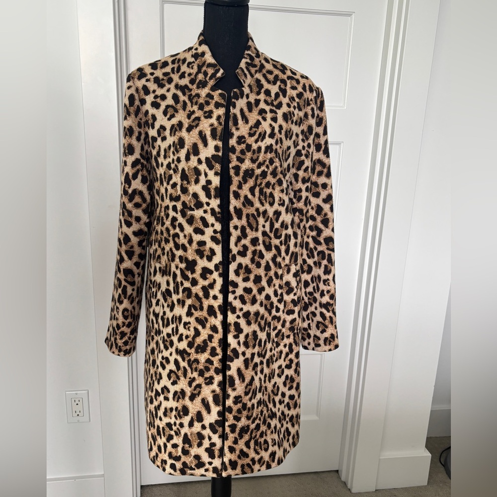 Leopard Print Coat Size 12  14 Large